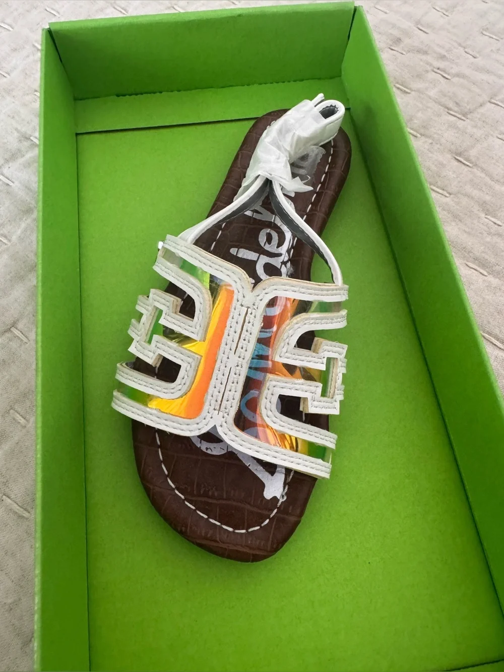 NWT Sam Edelman kids white Bella Slingy sandal